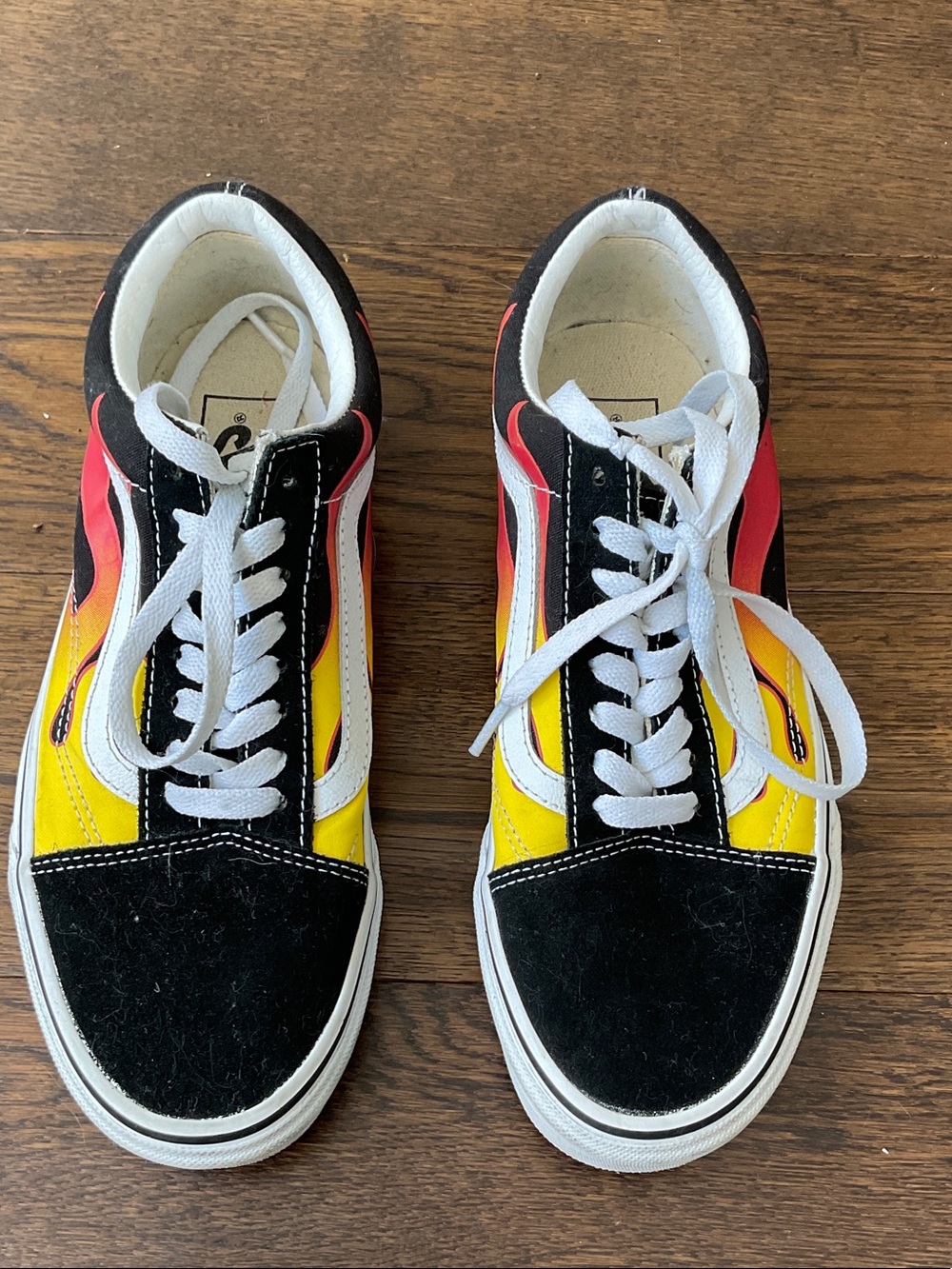 Vans fire sneakers, size 8.5 women’s or 7 men’s